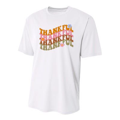 Thankful Retro Sunflower Cute Gift Youth Performance Sprint T-Shirt