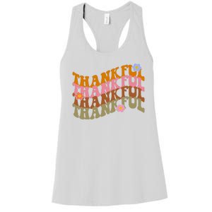 Thankful Retro Sunflower Cute Gift Women's Racerback Tank