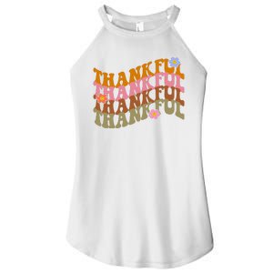 Thankful Retro Sunflower Cute Gift Women's Perfect Tri Rocker Tank