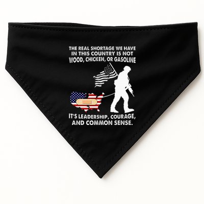 The Real Shortage We Have Leadership Courage Common Sense USA-Made Doggie Bandana