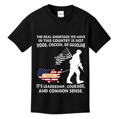 The Real Shortage We Have Leadership Courage Common Sense Kids T-Shirt