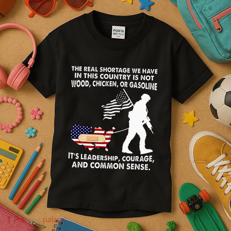 The Real Shortage We Have Leadership Courage Common Sense Kids T-Shirt