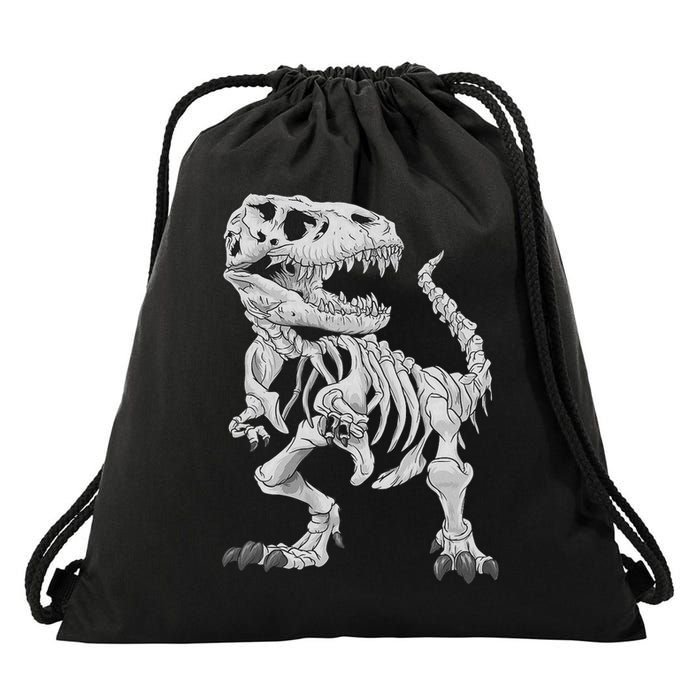 T Rex Skeleton Dino Bones Paleontologist Fossil Dinosaur Drawstring Bag