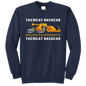 Tacocat Racecar Spelled Backwards Funny Taco Cat Lovers Sweatshirt