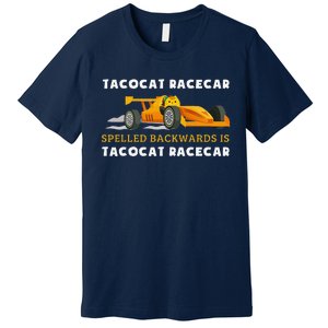 Tacocat Racecar Spelled Backwards Funny Taco Cat Lovers Premium T-Shirt