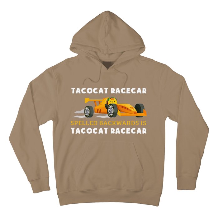 Tacocat Racecar Spelled Backwards Funny Taco Cat Lovers Hoodie