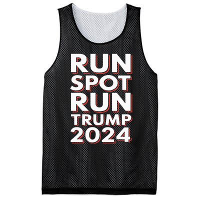 Trump Run Spot Run Funny Trump 2024 Merchandise Mesh Reversible Basketball Jersey Tank