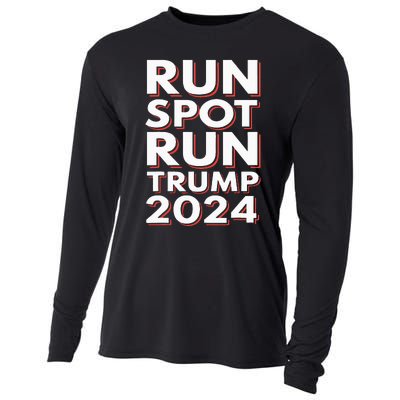 Trump Run Spot Run Funny Trump 2024 Merchandise Cooling Performance Long Sleeve Crew