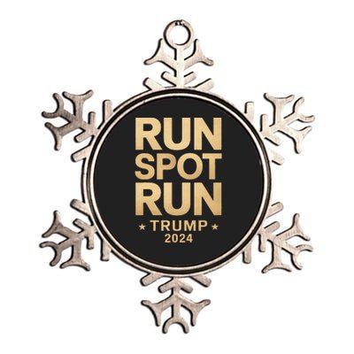 Trump Run Spot Run Funny Trump 2024 Merchandise Metallic Star Ornament