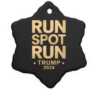 Trump Run Spot Run Funny Trump 2024 Merchandise Ceramic Star Ornament