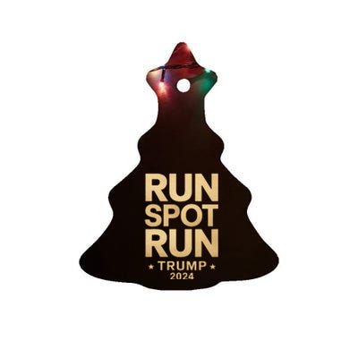 Trump Run Spot Run Funny Trump 2024 Merchandise Ceramic Tree Ornament