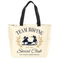 Team Roping Social Club Eat Sleep Rope Texas Rodeo Zip Tote Bag
