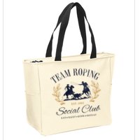 Team Roping Social Club Eat Sleep Rope Texas Rodeo Zip Tote Bag