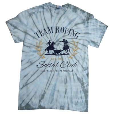 Team Roping Social Club Eat Sleep Rope Texas Rodeo Tie-Dye T-Shirt