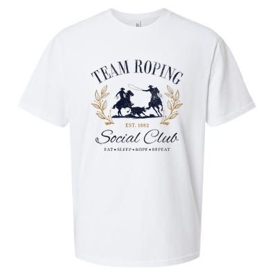 Team Roping Social Club Eat Sleep Rope Texas Rodeo Sueded Cloud Jersey T-Shirt