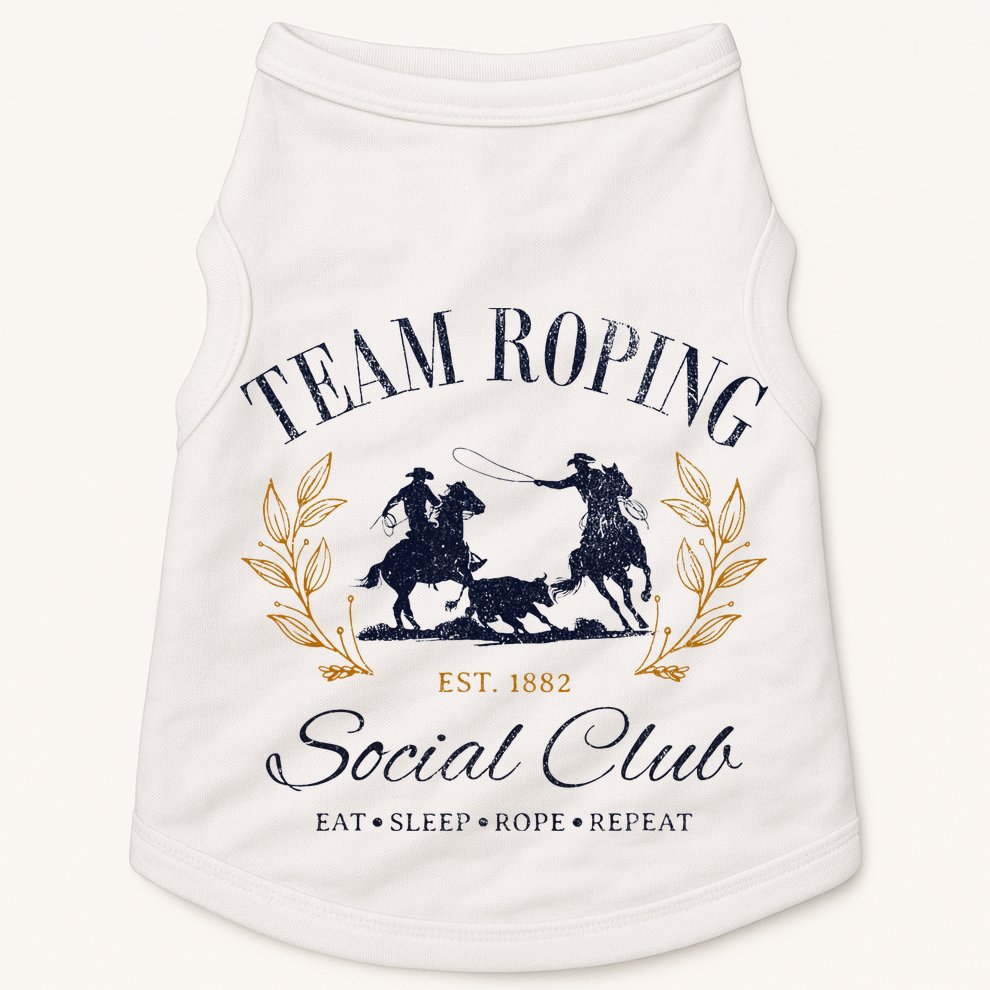 Team Roping Social Club Eat Sleep Rope Texas Rodeo Doggie Tank