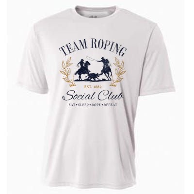 Team Roping Social Club Eat Sleep Rope Texas Rodeo Cooling Performance Crew T-Shirt