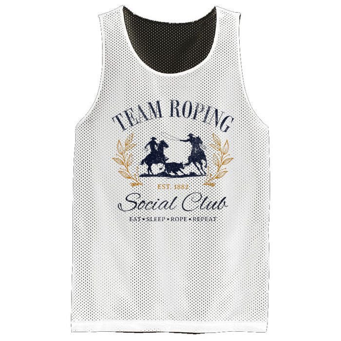 Team Roping Social Club Eat Sleep Rope Texas Rodeo Mesh Reversible Basketball Jersey Tank