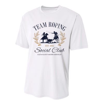 Team Roping Social Club Eat Sleep Rope Texas Rodeo Performance Sprint T-Shirt