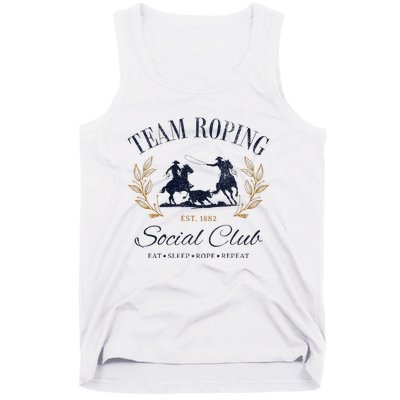 Team Roping Social Club Eat Sleep Rope Texas Rodeo Tank Top