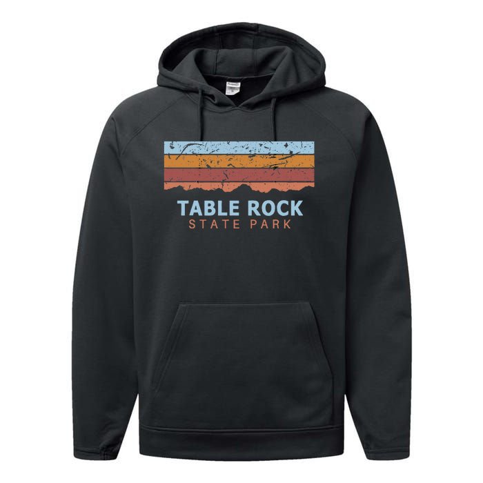 Table Rock State Park South Carolina Retro Cool Performance Fleece Hoodie