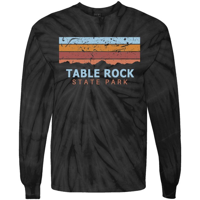 Table Rock State Park South Carolina Retro Cool Tie-Dye Long Sleeve Shirt