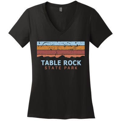 Table Rock State Park South Carolina Retro Cool Women's V-Neck T-Shirt