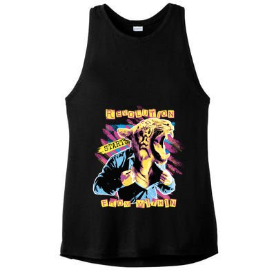 The Revolution Starts From Within Roaring Tiger Man Ladies PosiCharge Tri-Blend Wicking Tank
