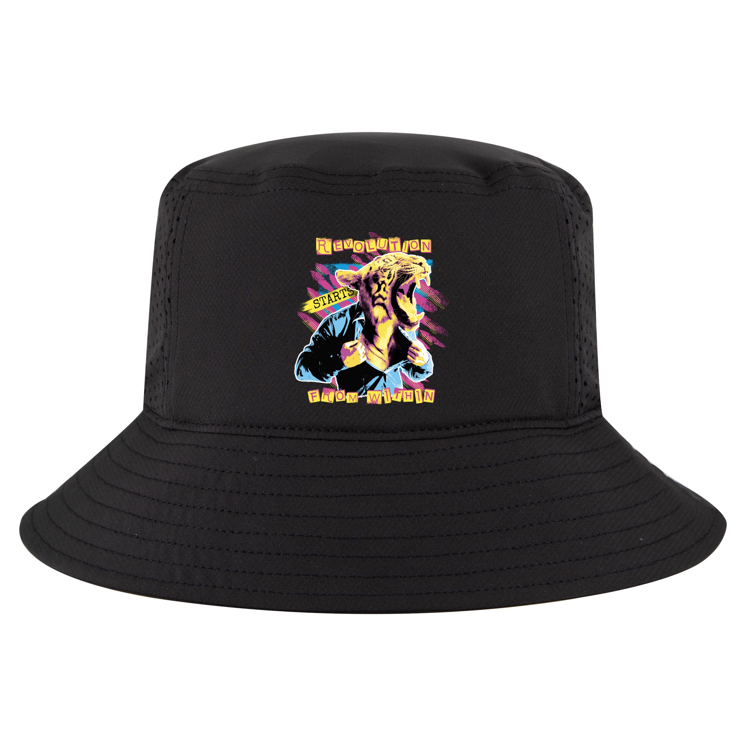 The Revolution Starts From Within Roaring Tiger Man Cool Comfort Performance Bucket Hat