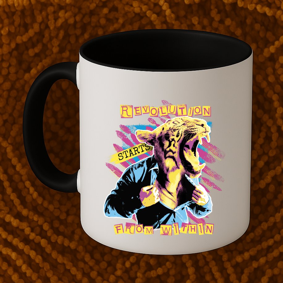 The Revolution Starts From Within Roaring Tiger Man Mug