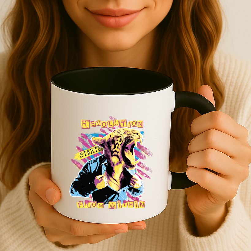 The Revolution Starts From Within Roaring Tiger Man Mug