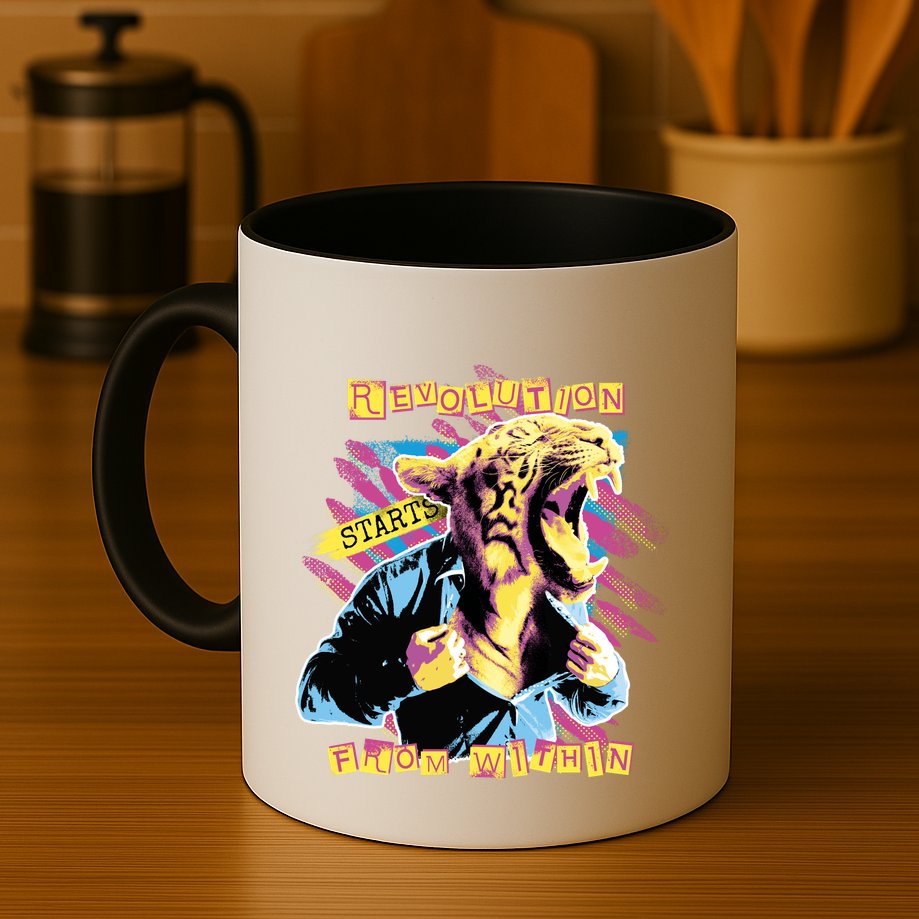 The Revolution Starts From Within Roaring Tiger Man Mug