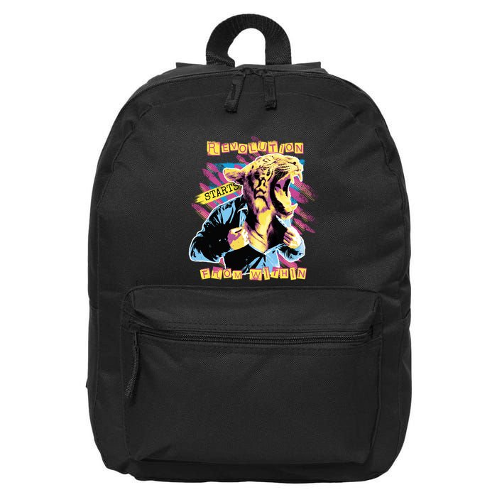 The Revolution Starts From Within Roaring Tiger Man 16 in Basic Backpack