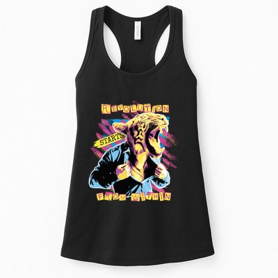The Revolution Starts From Within Roaring Tiger Man Womens Tank Top