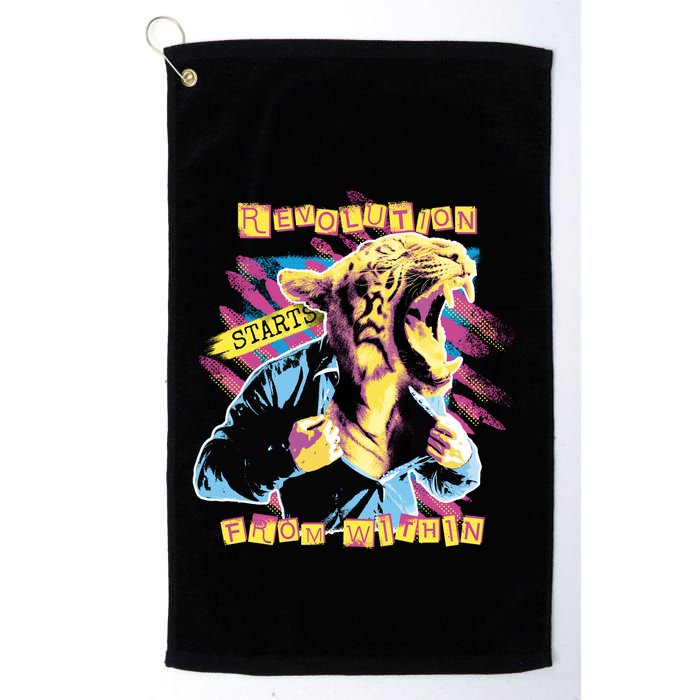 The Revolution Starts From Within Roaring Tiger Man Golf Towel