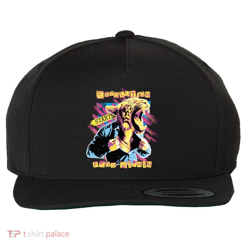 The Revolution Starts From Within Roaring Tiger Man Wool Snapback Cap