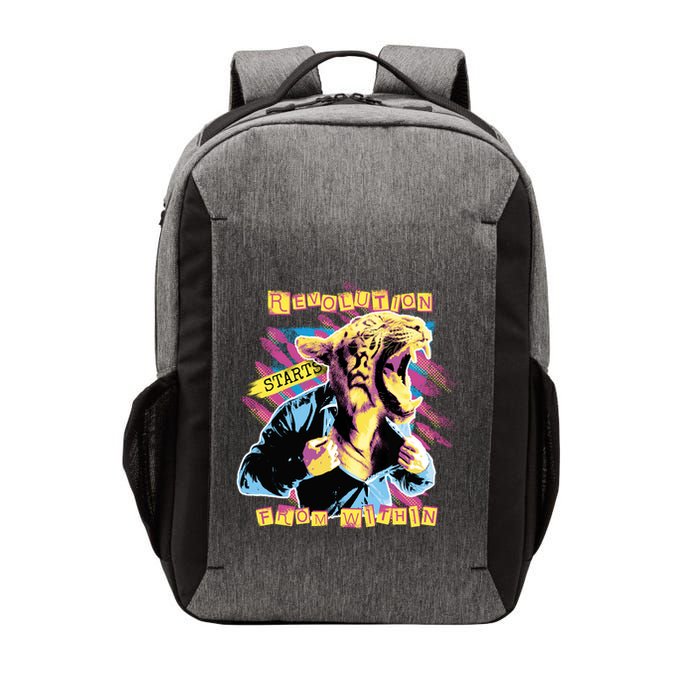 The Revolution Starts From Within Roaring Tiger Man Vector Backpack