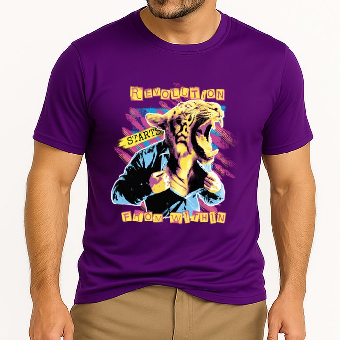 The Revolution Starts From Within Roaring Tiger Man Performance Shirt