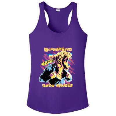 The Revolution Starts From Within Roaring Tiger Man Ladies PosiCharge Competitor Racerback Tank