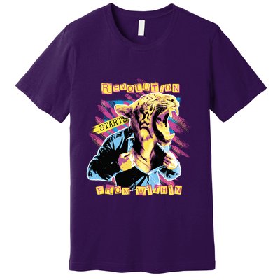 The Revolution Starts From Within Roaring Tiger Man Premium T-Shirt
