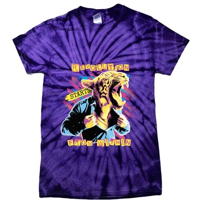 The Revolution Starts From Within Roaring Tiger Man Tie-Dye T-Shirt