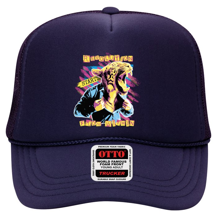 The Revolution Starts From Within Roaring Tiger Man Trucker Hat