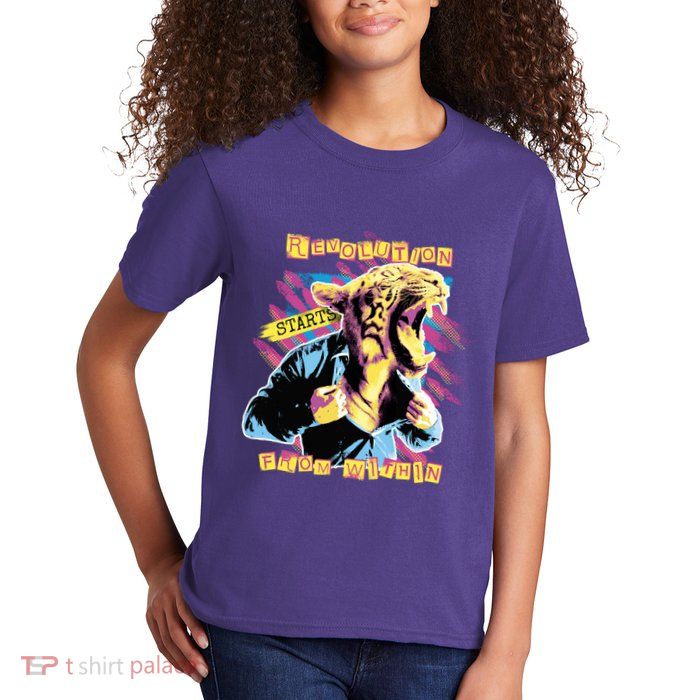 The Revolution Starts From Within Roaring Tiger Man Kids T-Shirt