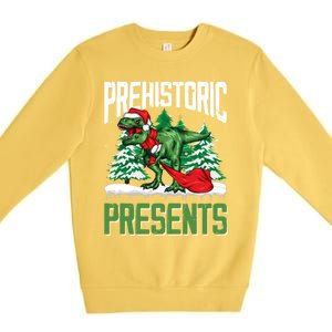 Tree Rex Santa Claus Dino Lover Merry Christmas Dinosaur Gift Premium Crewneck Sweatshirt