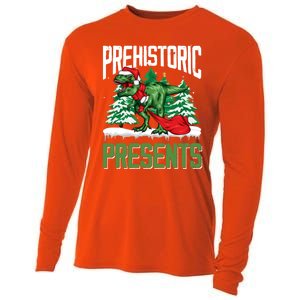 Tree Rex Santa Claus Dino Lover Merry Christmas Dinosaur Gift Cooling Performance Long Sleeve Crew