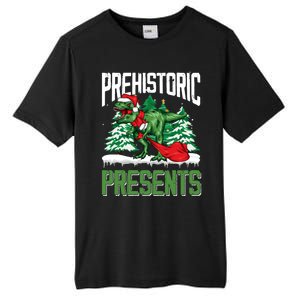 Tree Rex Santa Claus Dino Lover Merry Christmas Dinosaur Gift Tall Fusion ChromaSoft Performance T-Shirt