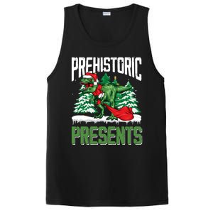 Tree Rex Santa Claus Dino Lover Merry Christmas Dinosaur Gift PosiCharge Competitor Tank