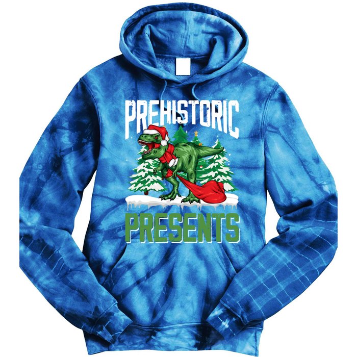 Tree Rex Santa Claus Dino Lover Merry Christmas Dinosaur Gift Tie Dye Hoodie