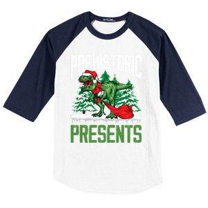 Tree Rex Santa Claus Dino Lover Merry Christmas Dinosaur Gift Baseball Sleeve Shirt