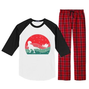 Tree Rex Santa Sleigh Ride Merry Christmas Dinosaur Gift Raglan Sleeve Pajama Set